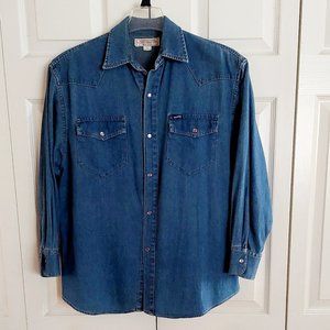 Guess button down Denim Jeans Shirt Georges Marciano size1